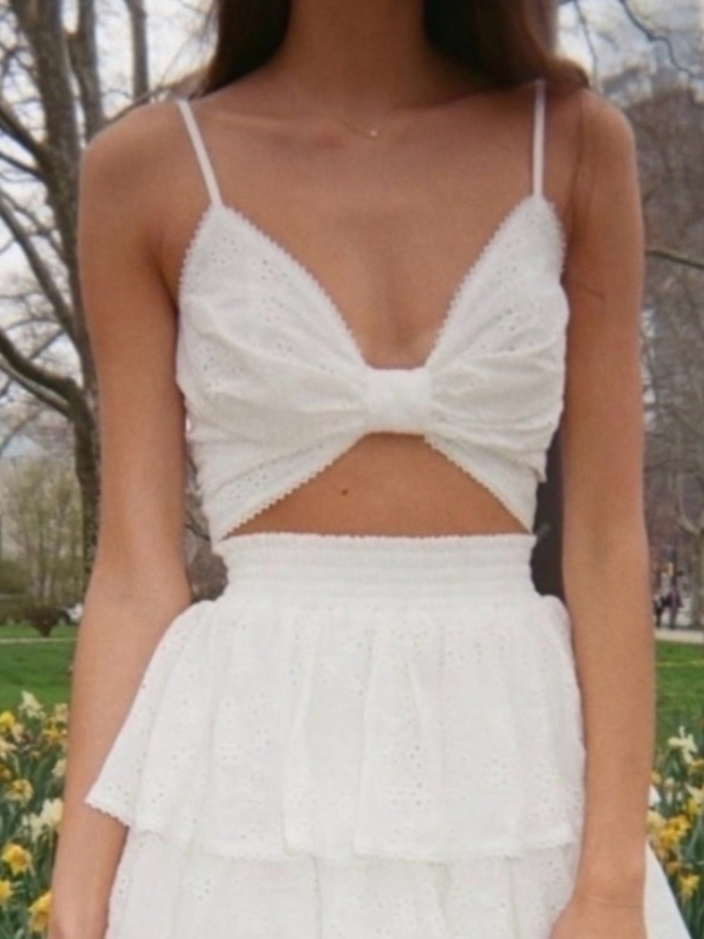 NWT Hill House Celine top in white eyelet